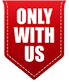 Only with us badge